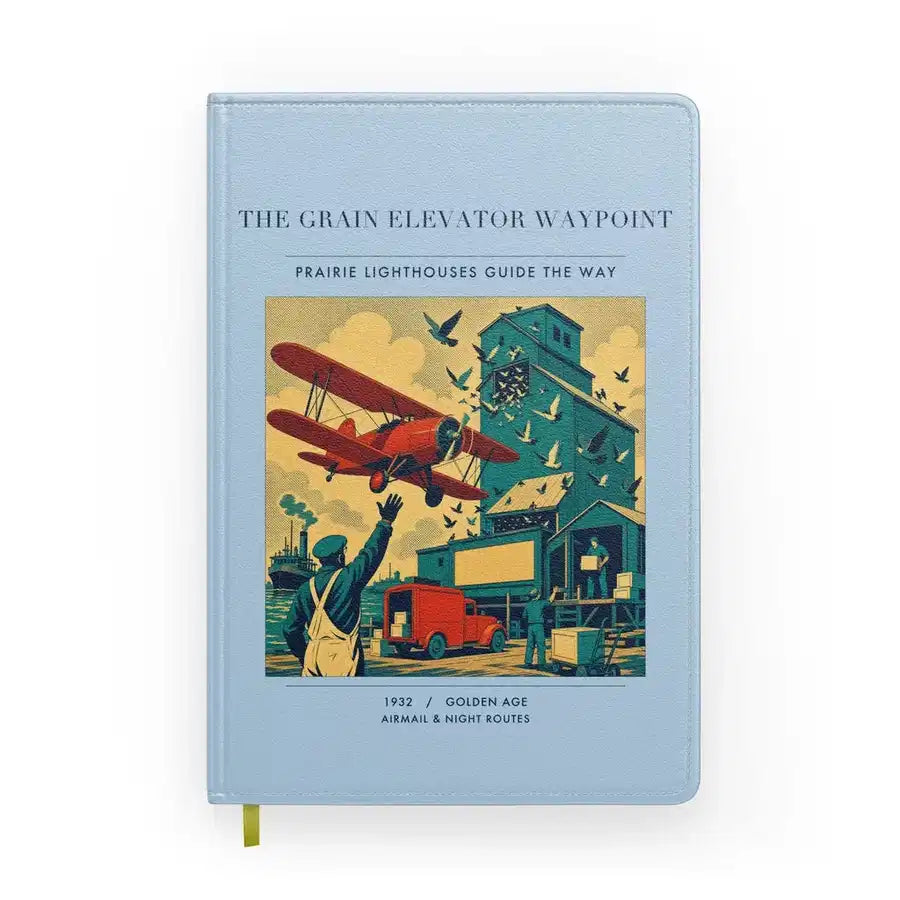 VINTAGE G4451 - The Grain Elevator Waypoint - Designed Notebooks design on lightblue