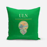 Thumbnail for Chinggis Khaan International Airport (ULN) design on green pillow