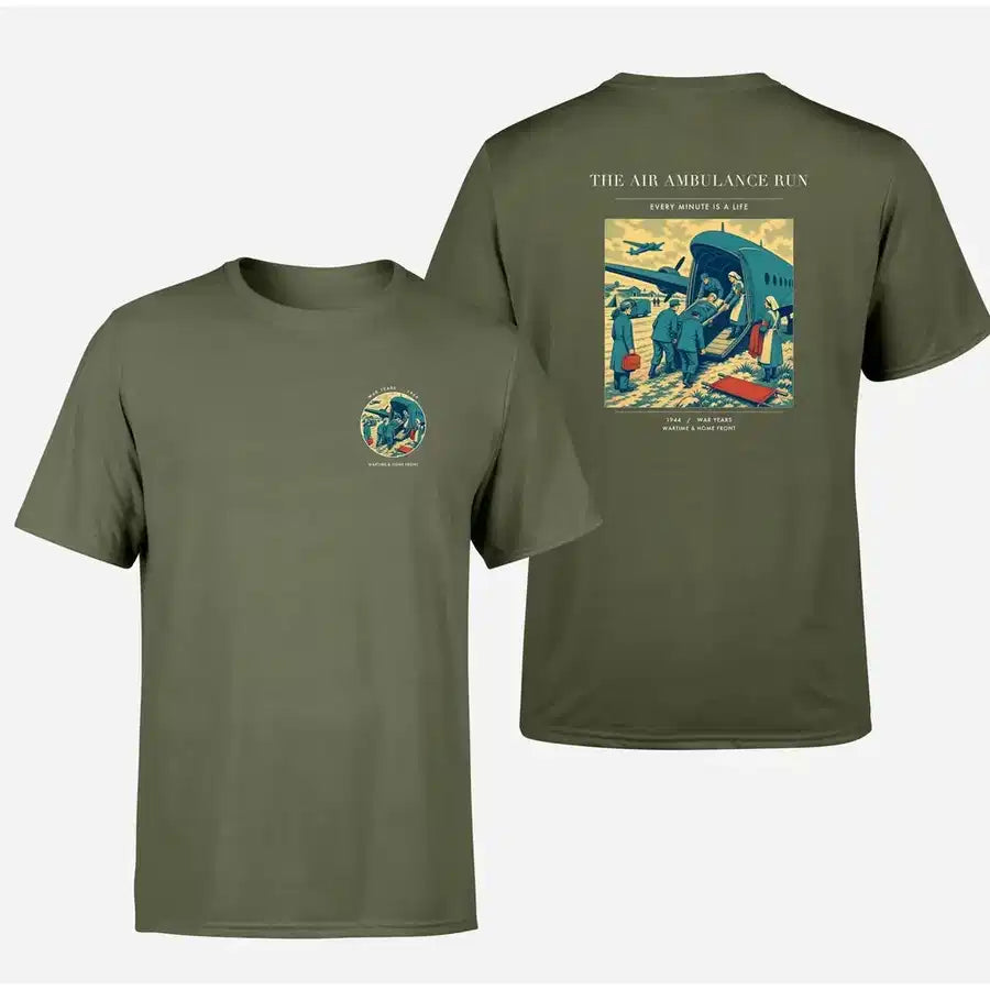 VINTAGE G4506 - The Air Ambulance Run - Double-Side T-Shirt design on greenarmy double side t shirt