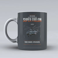 Thumbnail for Sud Aviation SA 321G Super Frelon design on gray ceramic mug, double-side print