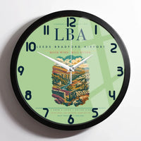 Thumbnail for Leeds Bradford Airport (LBA) design on light green framed wall clock