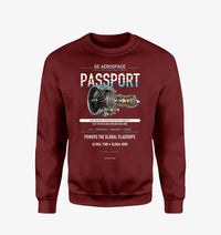 Thumbnail for PASSPORT design on wine red sweatshirt