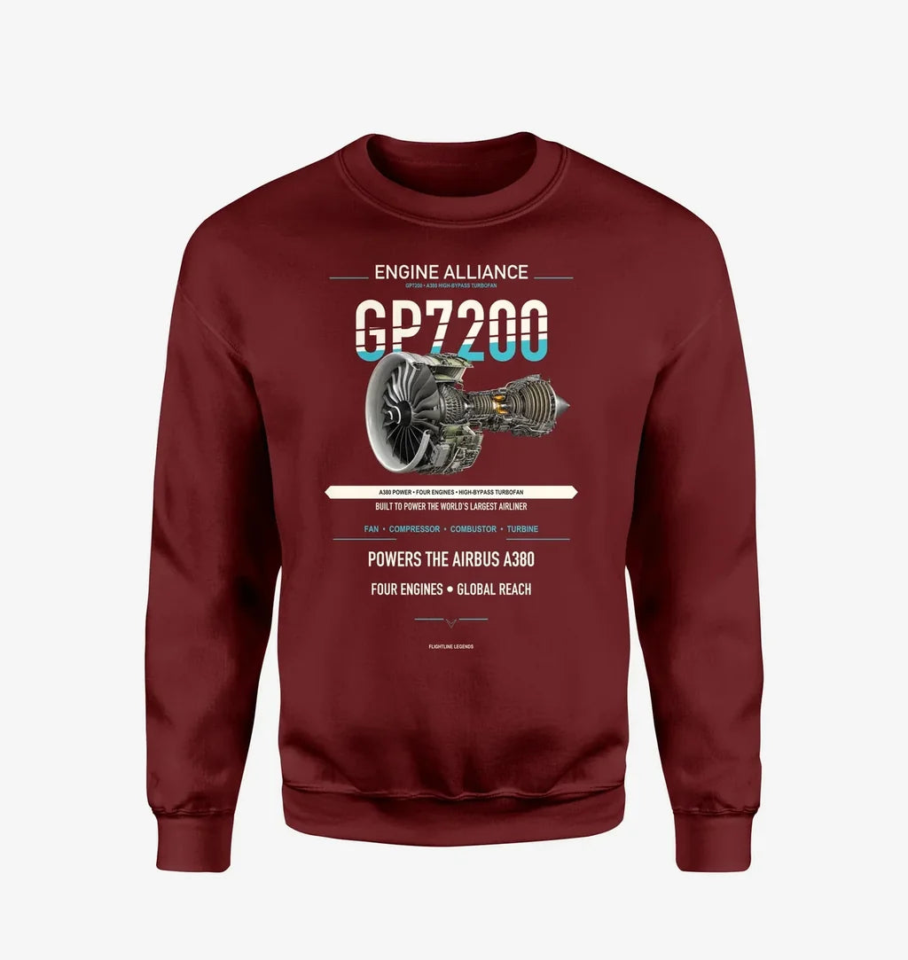 GP7200 design on wine red sweatshirt