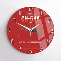Thumbnail for Sikorsky CH-54A Tarhe design on red no frame wall clock