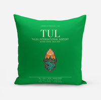 Thumbnail for Tulsa International Airport (TUL) design on green pillow
