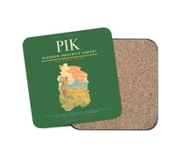 Thumbnail for Glasgow Prestwick Airport (PIK) design on green 1 piece coaster