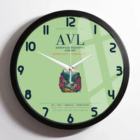 Thumbnail for Asheville Regional Airport (AVL) design on light green framed wall clock
