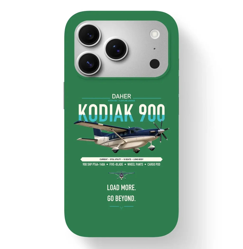 Daher Kodiak 900 design on green magsafe iphone case, for iPhone 17 Pro