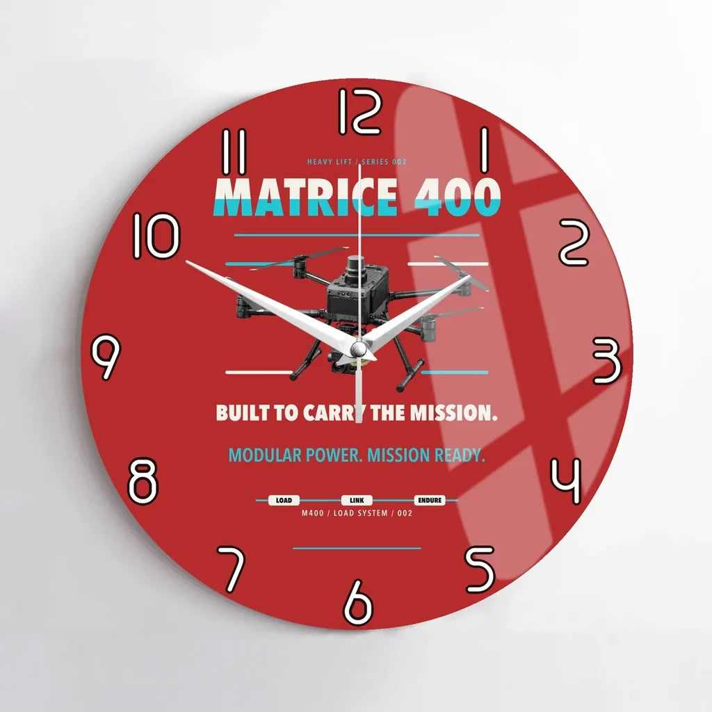 DJI Matrice 400 design on red no frame wall clock
