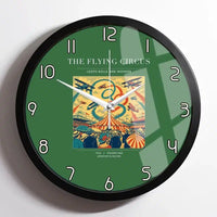 Thumbnail for VINTAGE G4026 - The Flying Circus - Designed Wall Clocks design on green framed