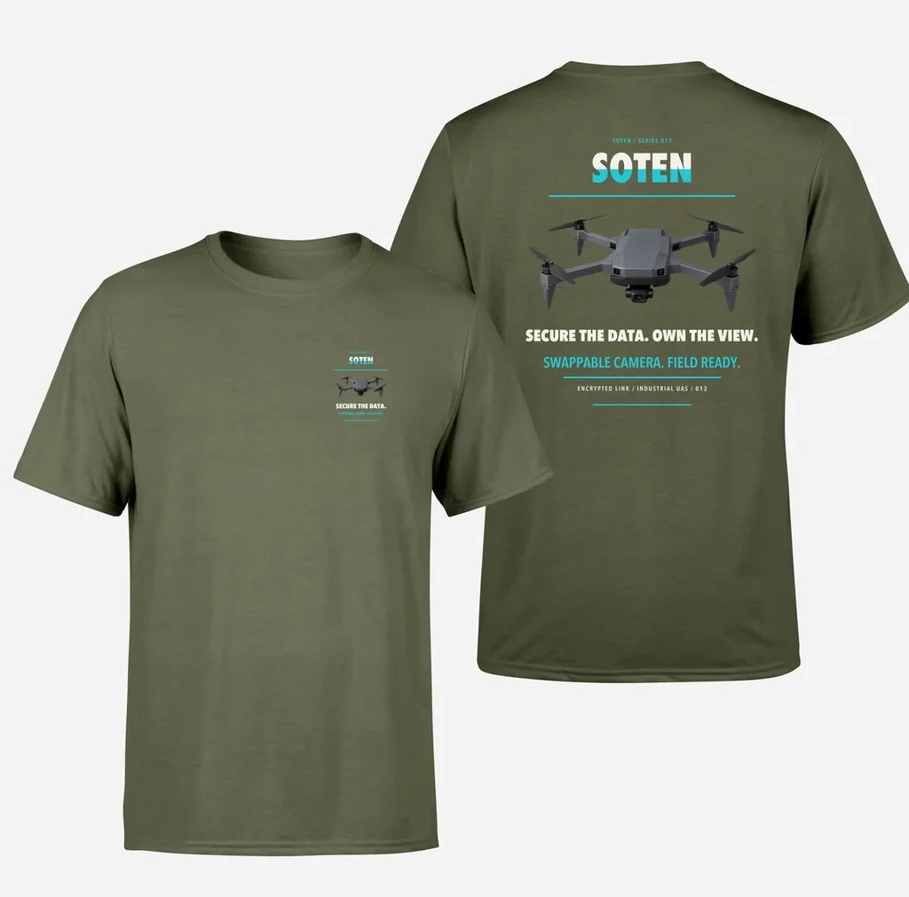 ACSL SOTEN design on green army t shirt