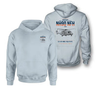 Thumbnail for NHIndustries NH90 NFH Caïman design on light blue double-side hoodie, double-side print