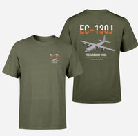 Thumbnail for EC-130J Commando Solo III design on green army double-side t-shirt, double-side print