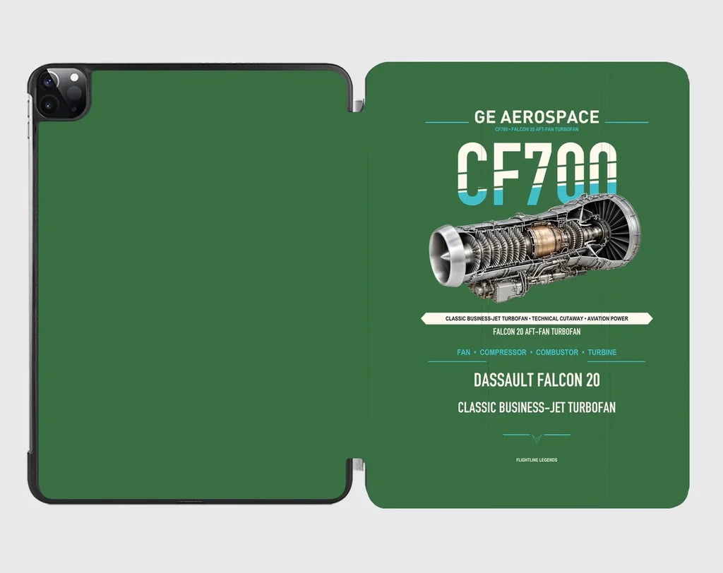 CF700 design on green ipad tablet case