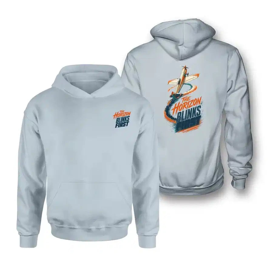 SIGNAL 659 - The Horizon Blinks First - Double-Side Hoodie design on light blue double side hoodie