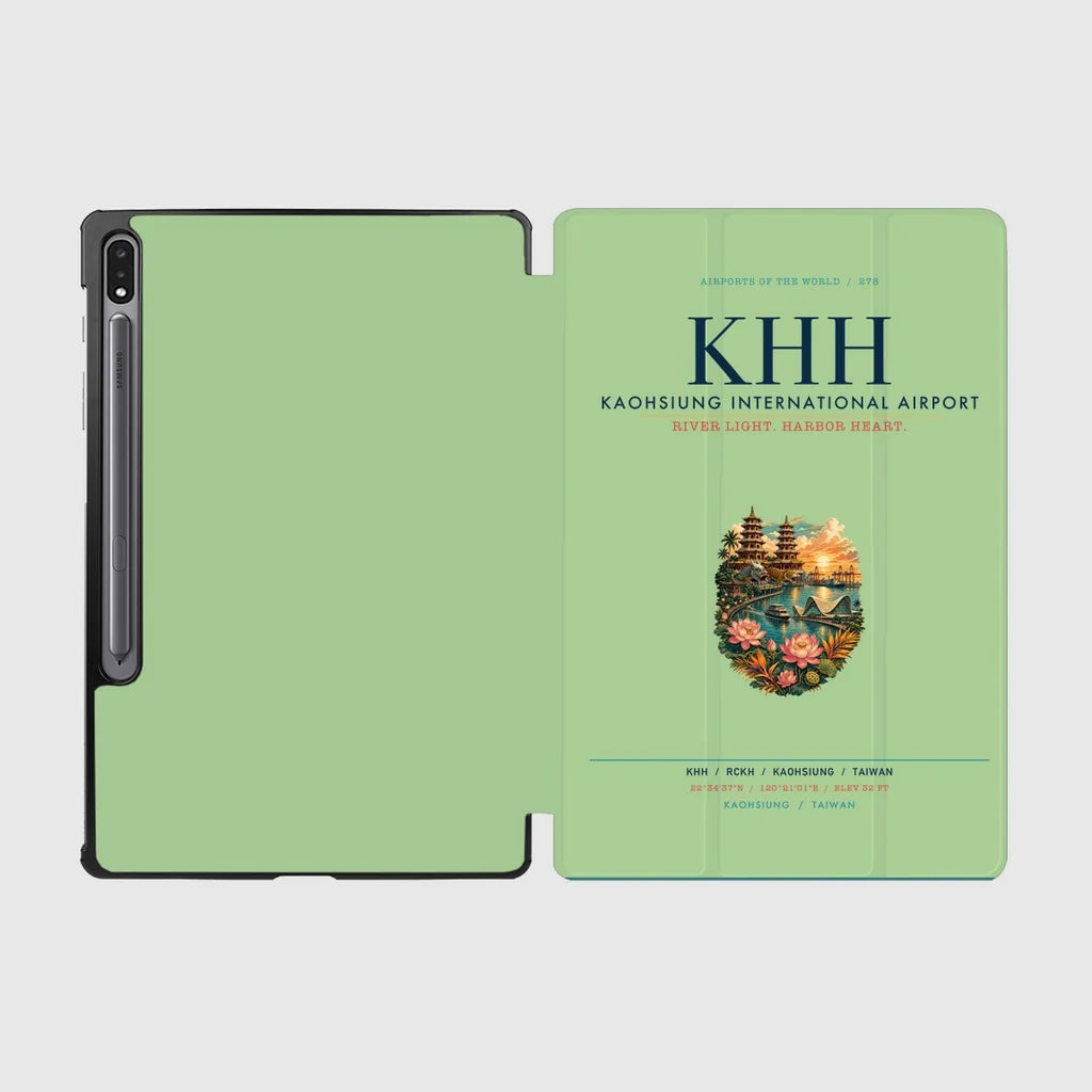 Kaohsiung International Airport (KHH) design on light green samsung tablet tablet case