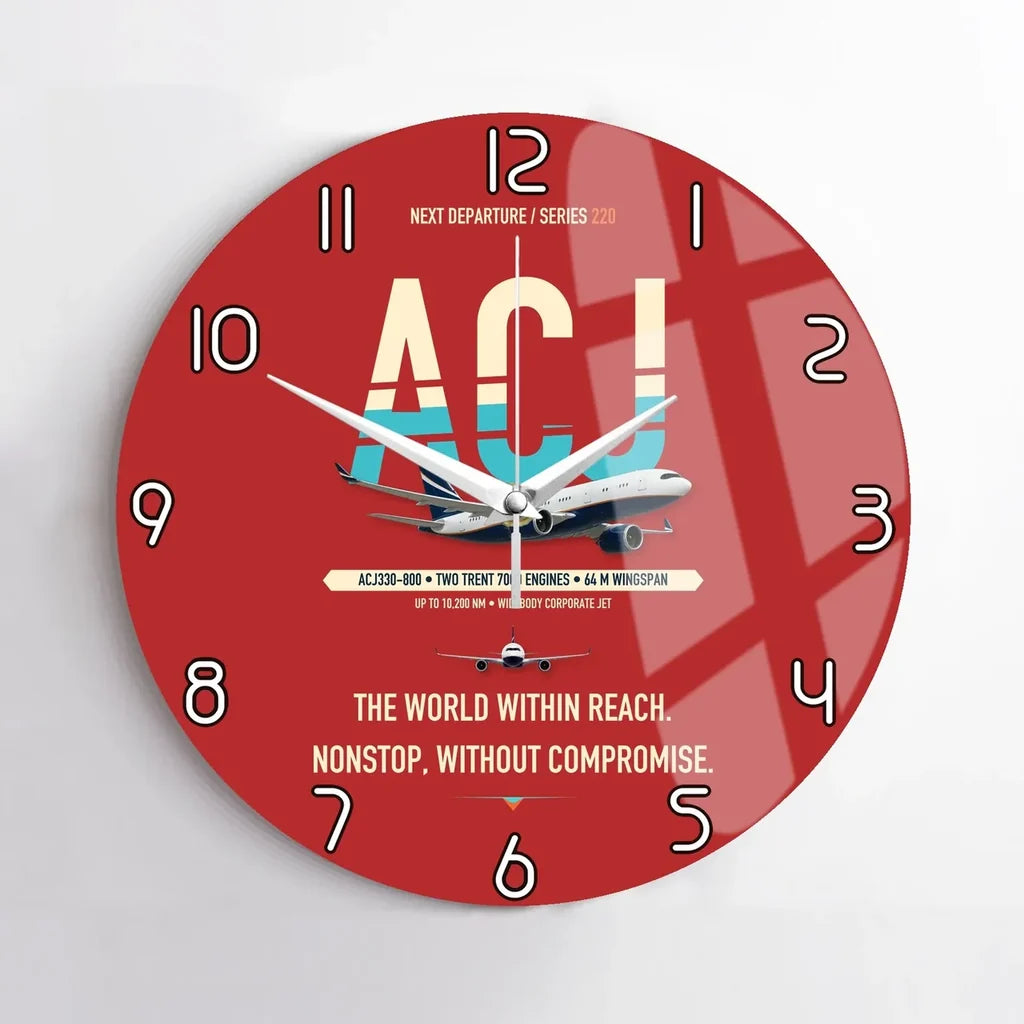 Airbus ACJ330neo / exact ACJ330-800 design on red no frame wall clock