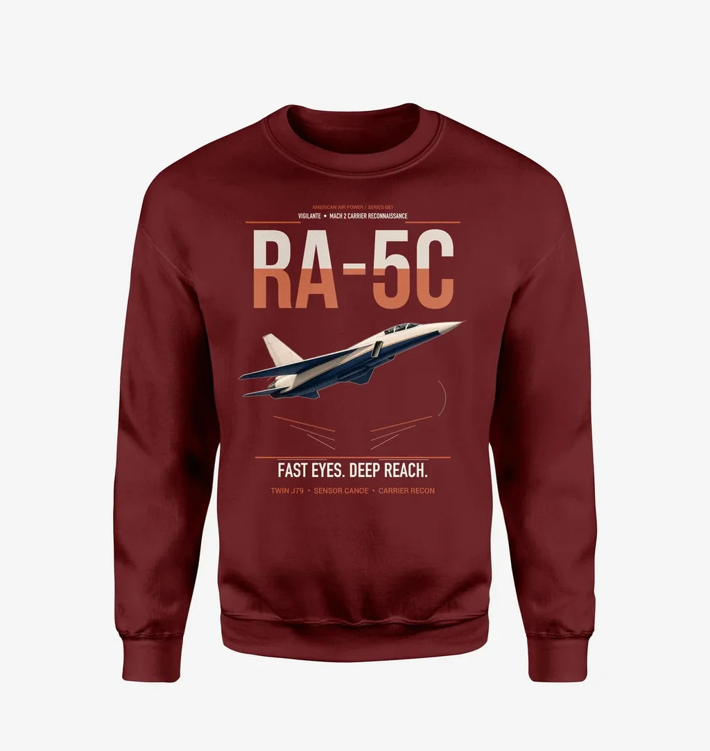 RA-5C Vigilante design on wine red sweatshirt