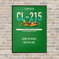 Thumbnail for Canadair CL-215 vertical canvas print - framed - green background