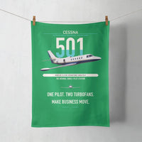 Thumbnail for Cessna 501 Citation I SP design on green towel