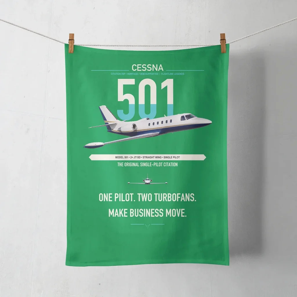Cessna 501 Citation I SP design on green towel