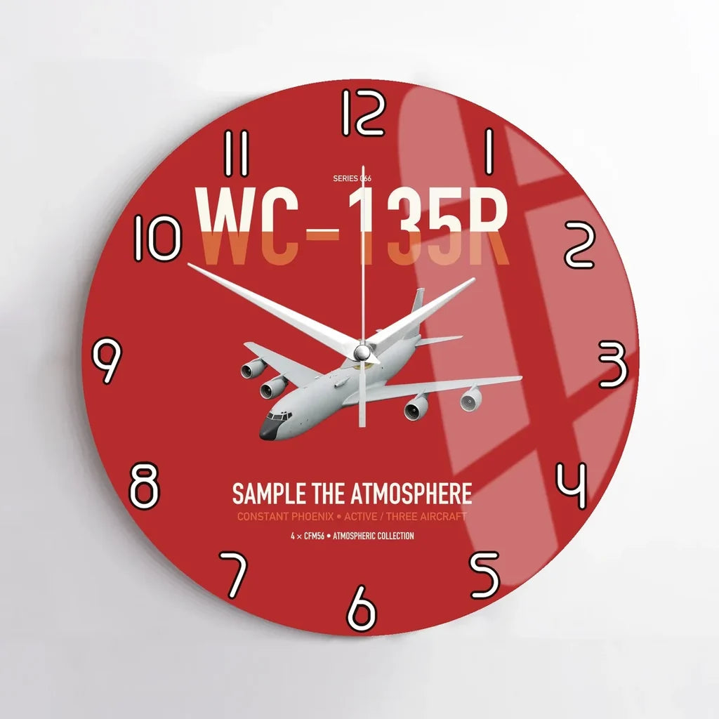 WC-135R Constant Phoenix design on red no frame wall clock