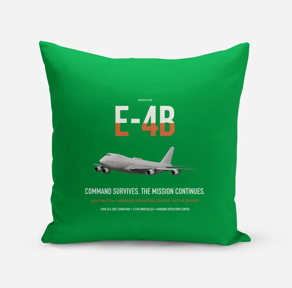E-4B Nightwatch design on green pillow