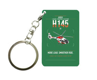 Thumbnail for Airbus H145 D3 design on green designed key chain, double-side print