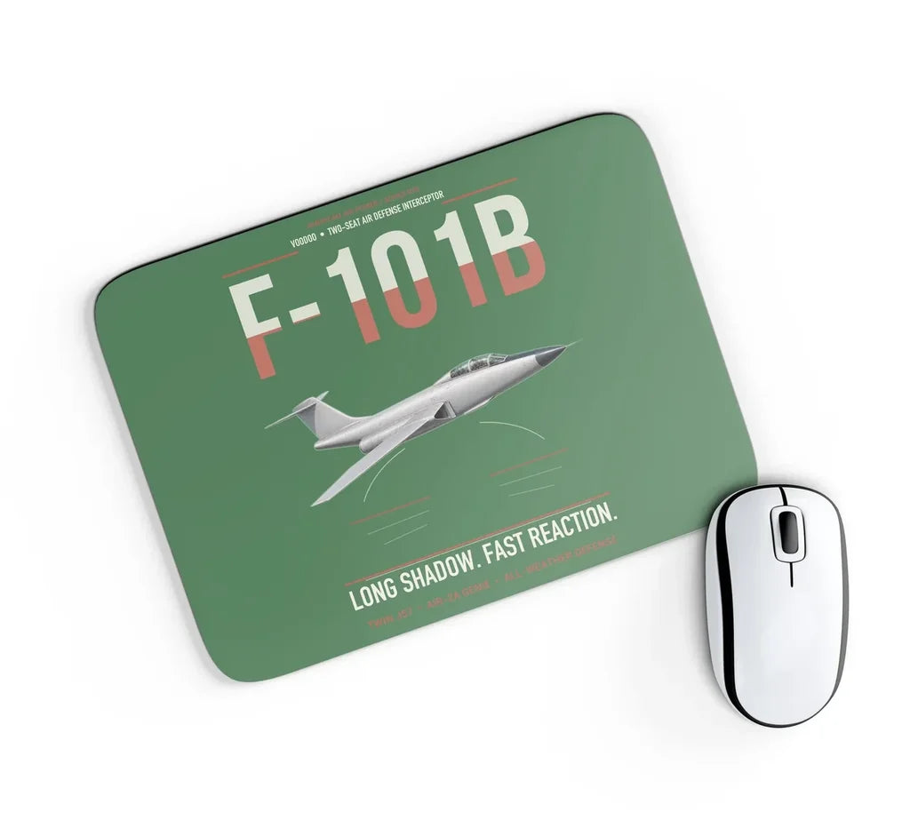 F-101B Voodoo design on green rectangle mouse pad