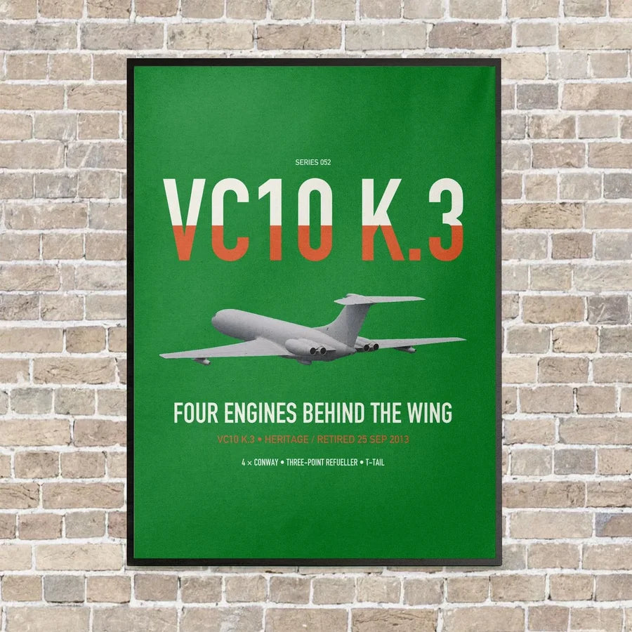 Vickers VC10 K.3 vertical canvas print - framed - green background