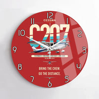 Thumbnail for Cessna T207A Stationair 8 design on red no frame wall clock