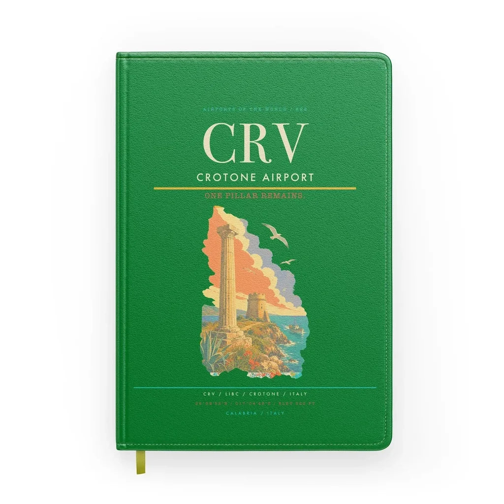 Crotone Airport (CRV) design on green notebook
