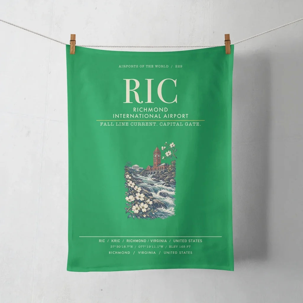 Richmond International Airport (RIC) design on green towel
