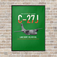 Thumbnail for C-27J Spartan vertical canvas print - framed - green background