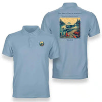 Thumbnail for VINTAGE G4195 - The Float Dock Morning - Double-Side Polo T-Shirt design on lightblue