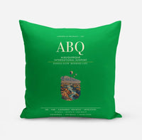 Thumbnail for Albuquerque International Sunport (ABQ) design on green pillow