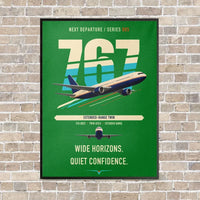 Thumbnail for Boeing 767-300ER vertical canvas print - framed - green background