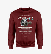 Thumbnail for PW4000-112 design on wine red sweatshirt