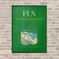 Thumbnail for Hercilio Luz International Airport FLN — Florianopolis vertical canvas print - framed - green background