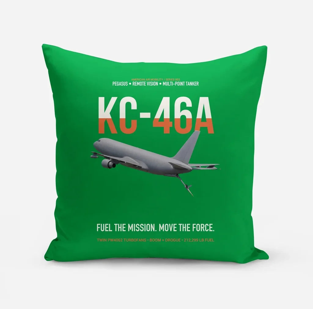 KC-46A PEGASUS design on green pillow