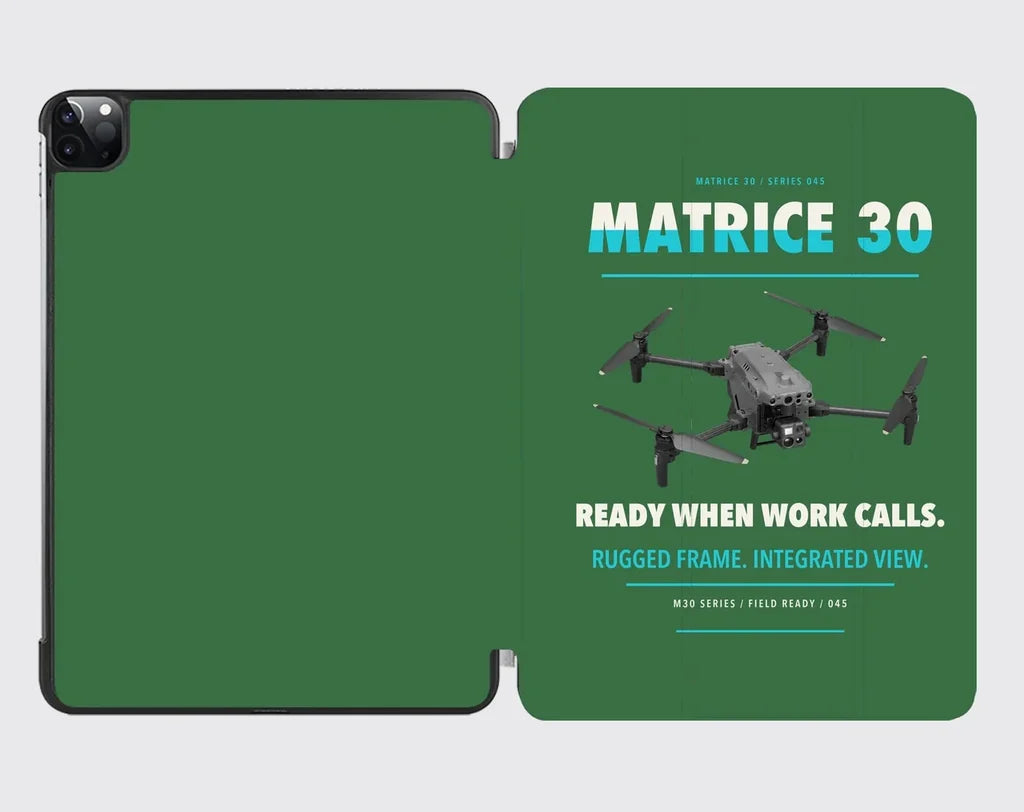 DJI Matrice 30 design on green ipad tablet case