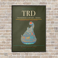 Thumbnail for Trondheim Airport, Vrnes TRD - Canvas Framed - Green Army