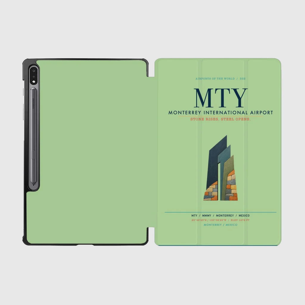 Monterrey International Airport (MTY) design on light green samsung tablet tablet case