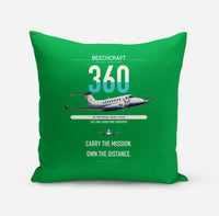 Thumbnail for Beechcraft King Air 360 design on green pillow