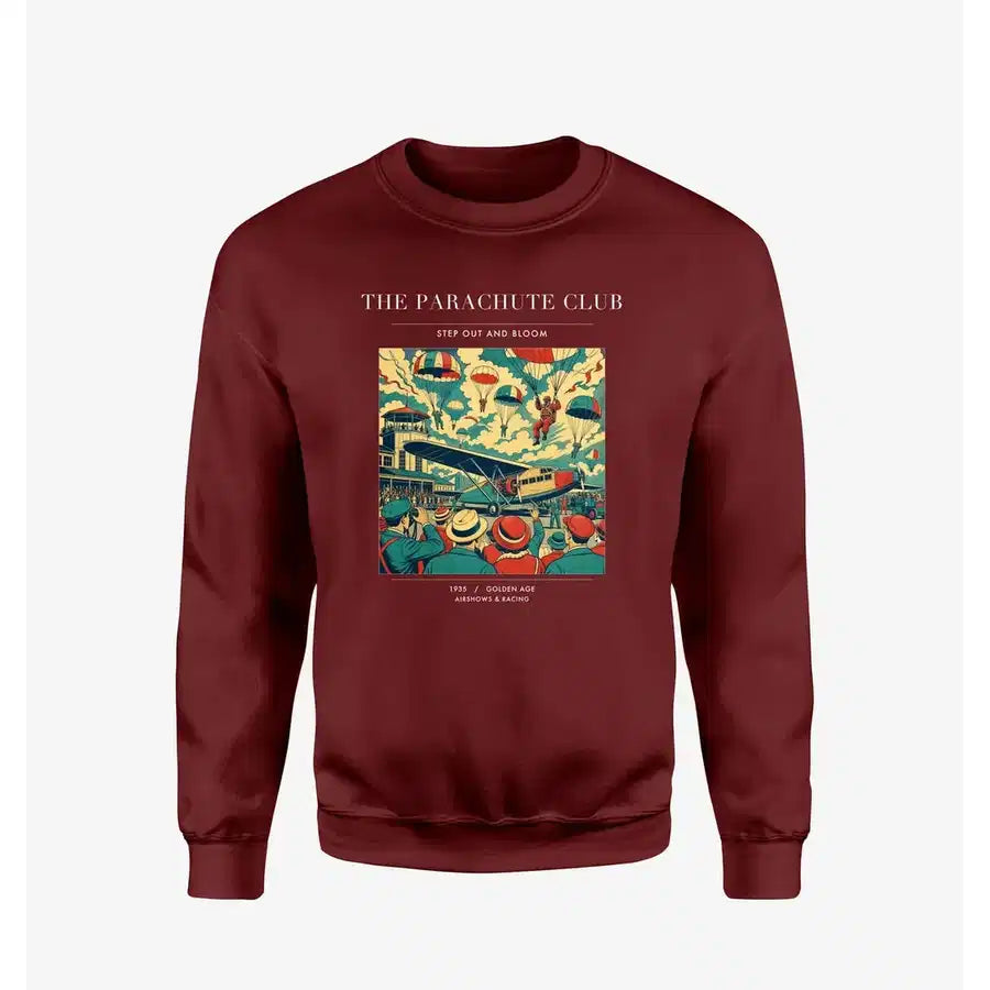 VINTAGE G4032 - The Parachute Club - Designed Sweatshirts design on winered