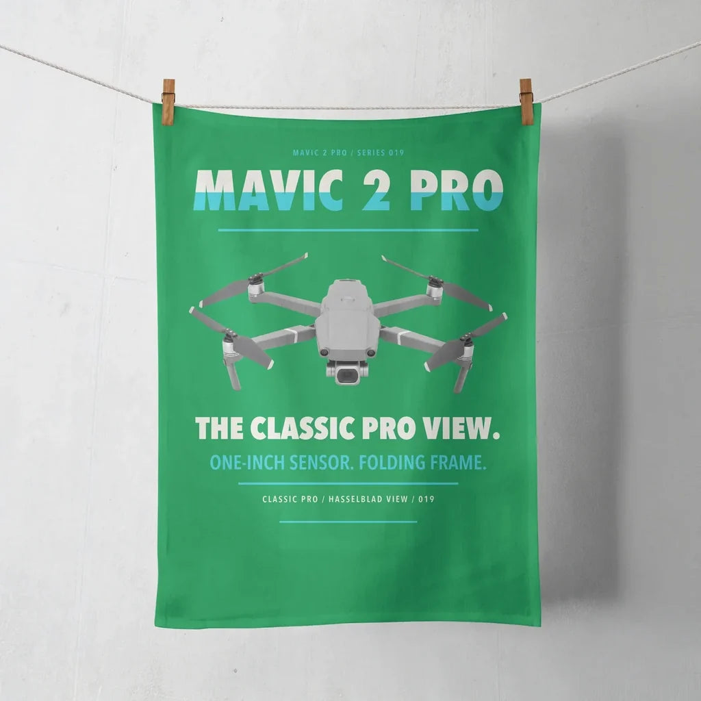 DJI Mavic 2 Pro design on green towel