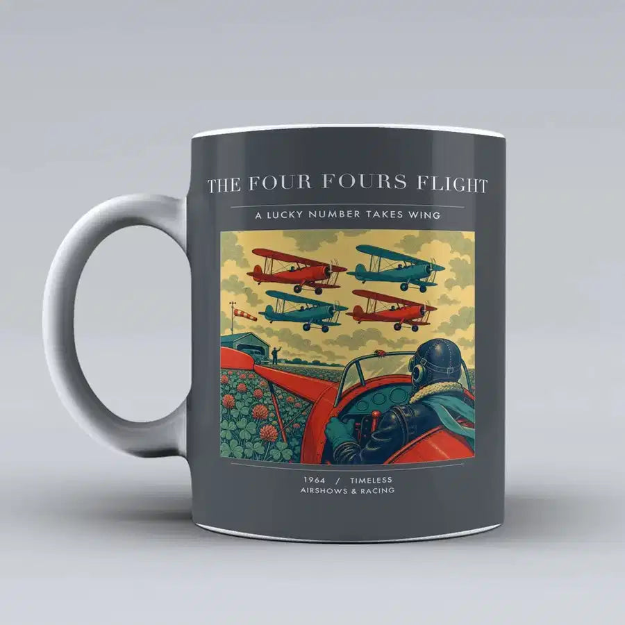 VINTAGE G4444 - The Four Fours Flight - Ceramic Mug design on gray