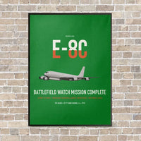 Thumbnail for E-8C Joint STARS vertical canvas print - framed - green background