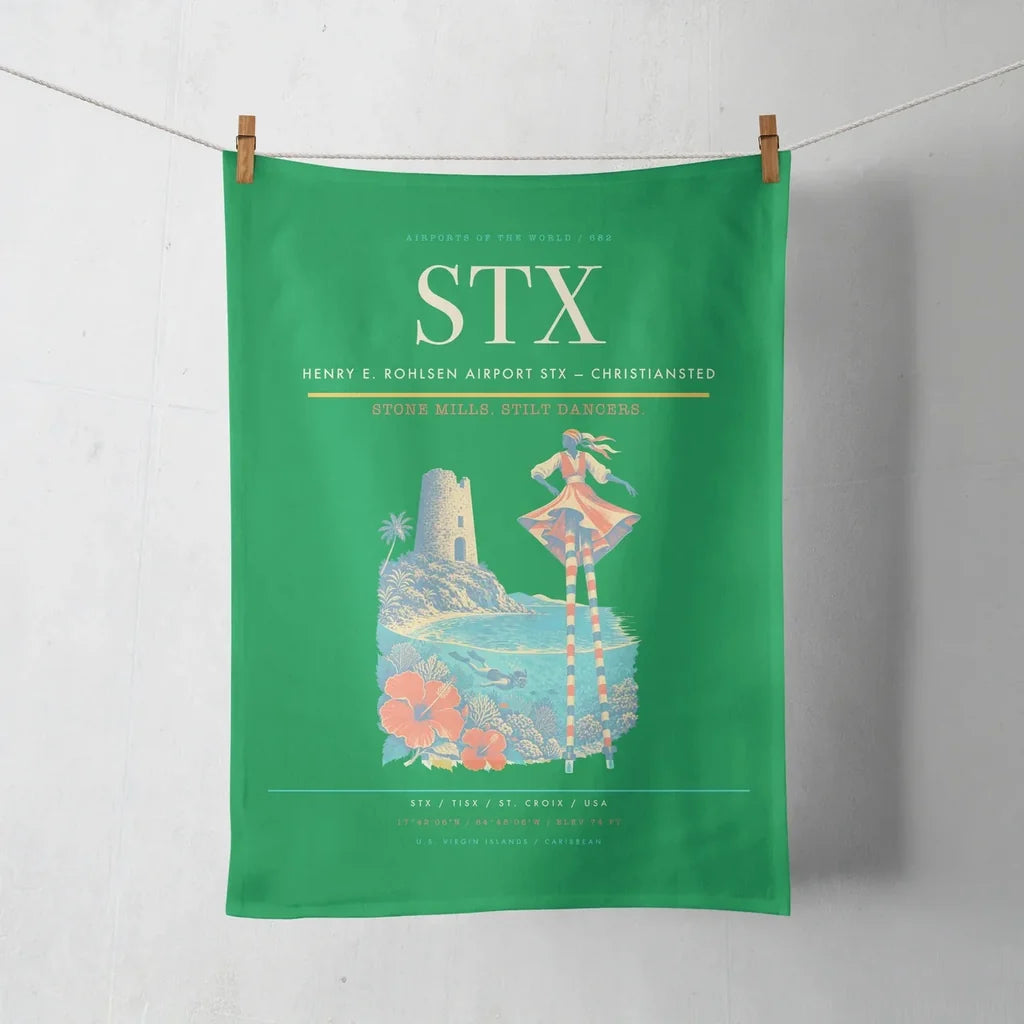 Henry E. Rohlsen Airport (STX) design on green towel