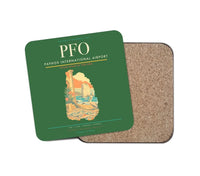 Thumbnail for Paphos International Airport (PFO) design on green 1 piece coaster